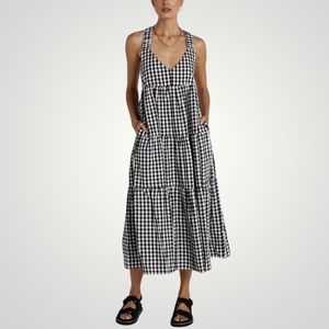 DISSH AUGUST BLACK GINGHAM MIDI DRESS
